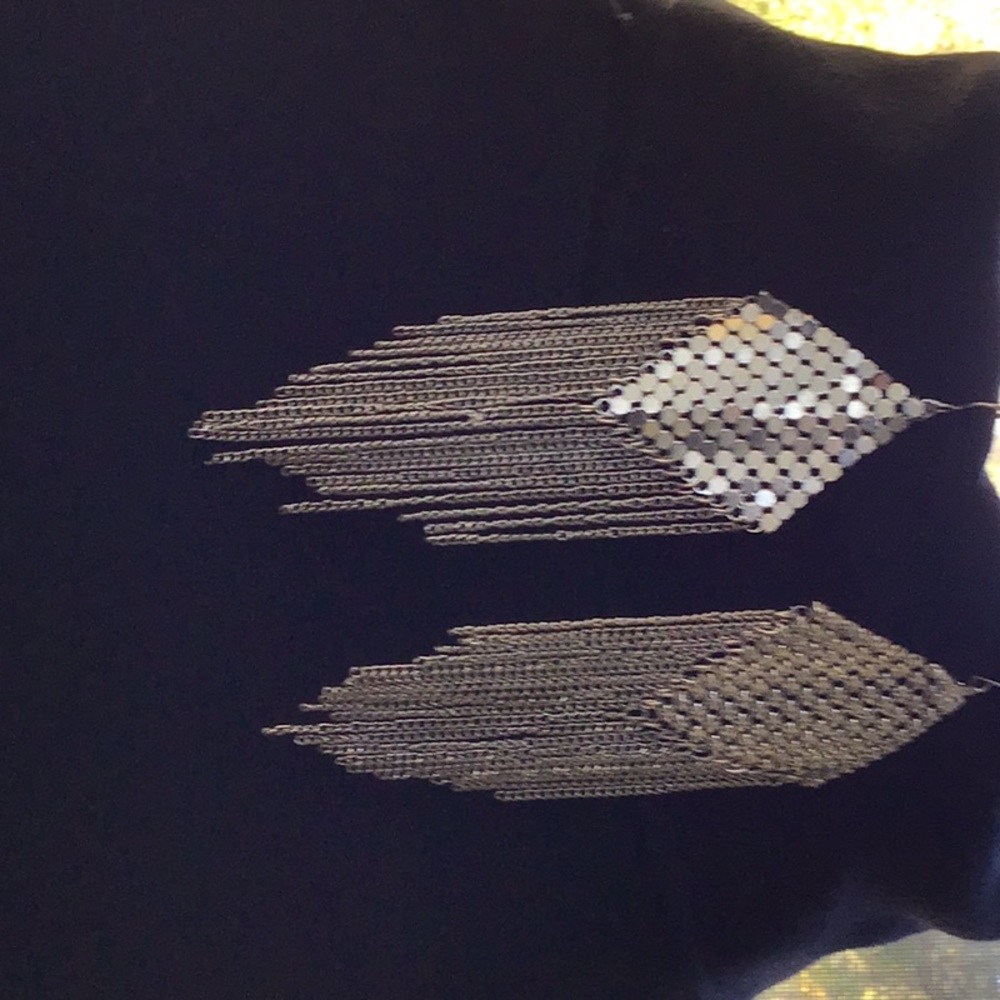 Silver mesh earrings